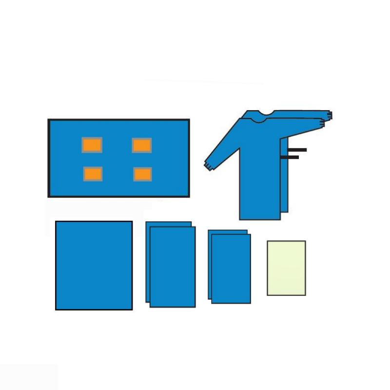 Комплект одягу та покриттів операційних для кардіологічних операцій (ангіографія) № 2, стерильний, одноразового використання ,ТМ «АХІЛЛ»